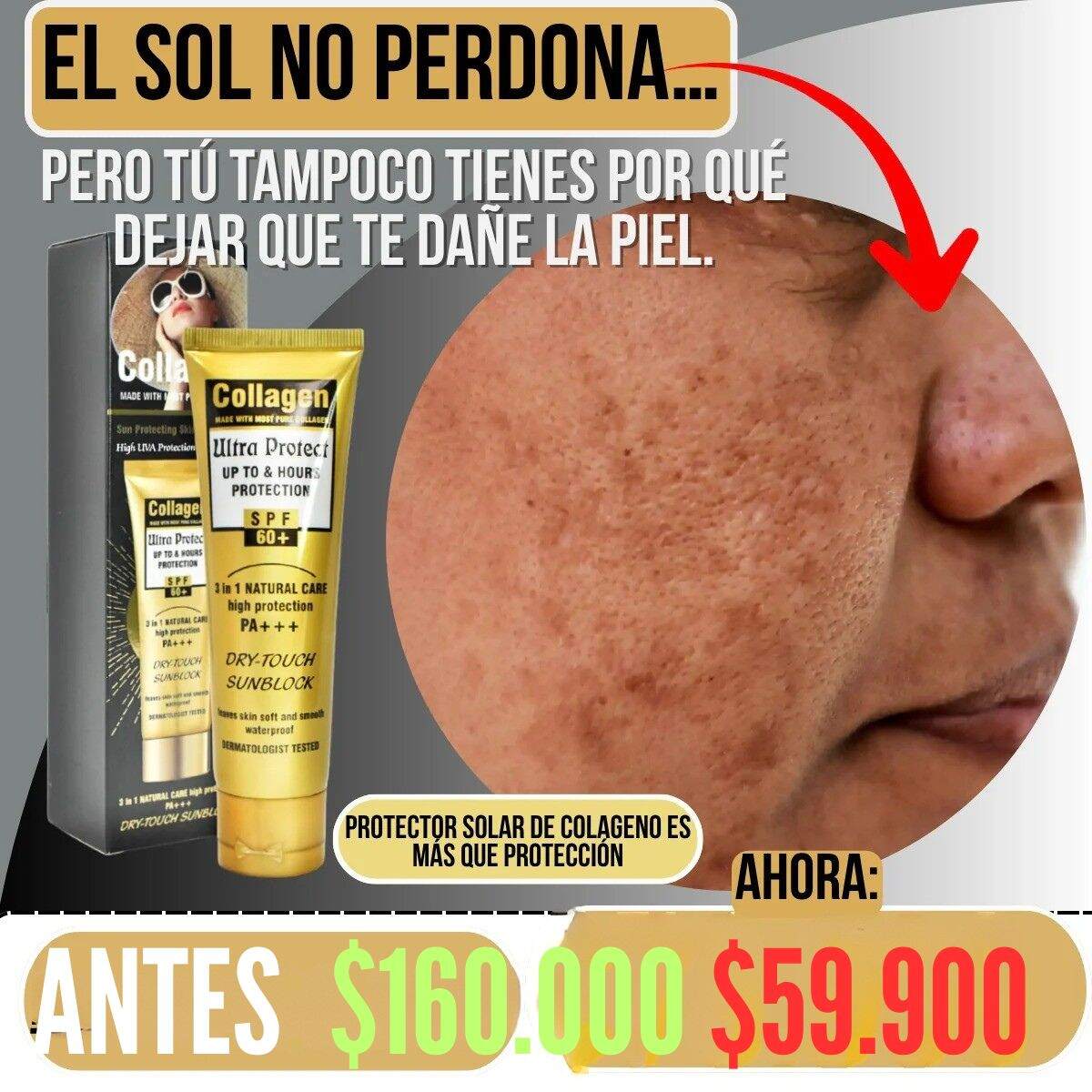 PROTECTOR SOLAR CON COLLAGENO 60+