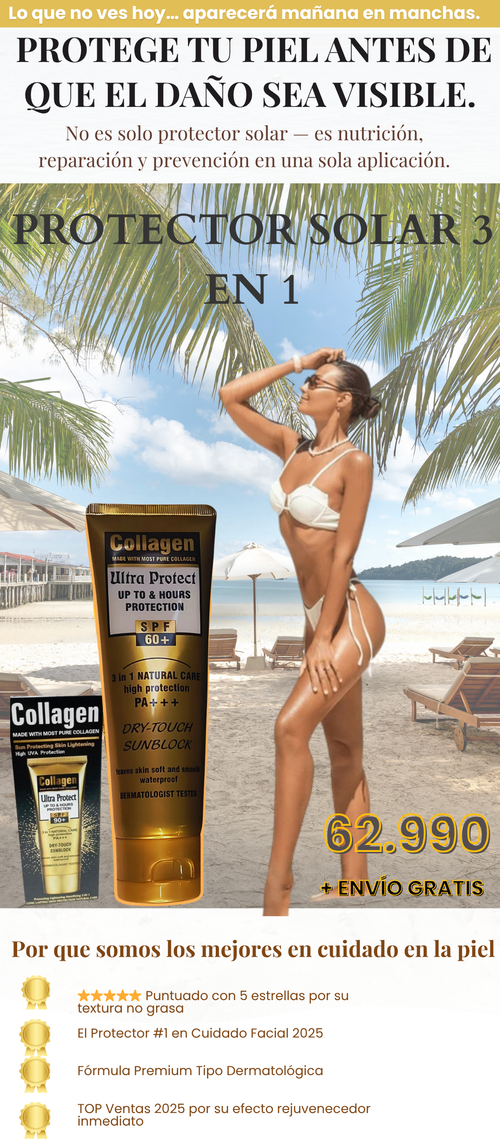 Protector Solar Collagen 3 en 1 🌤